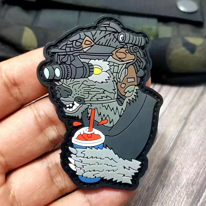 Parches de PVC de Calavera, soldado, fantasma, Lobo, equipo táctico, insignia de moral de rescate, equipo al aire libre, pegatina de mochila - imagen 2