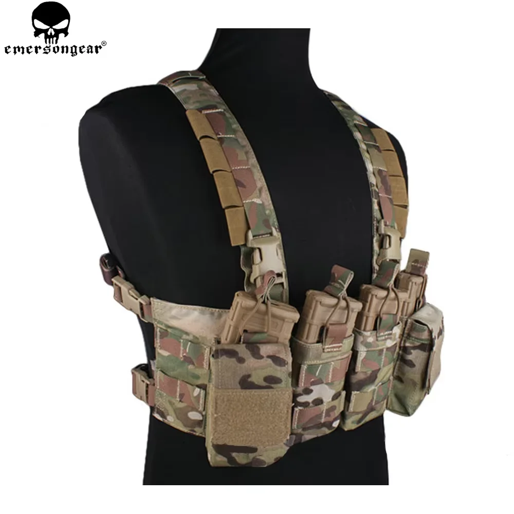 Emersongear-Chaleco de aparejo de pecho fácil, chaleco de combate táctico con bolsa para revistas, chaleco de Paintball de caza Airsoft, multicámara EM7450 - imagen 3