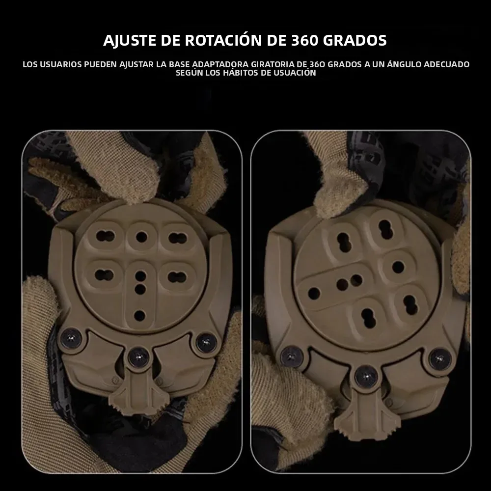 Base giratoria 360° para funda táctica – Montaje modular airsoft/caza - imagen 3