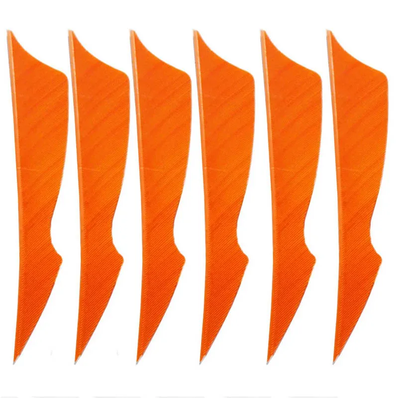 50 Uds pluma de tiro con arco ala derecha 4 pulgadas forma de escudo pluma de pavo Fletching caza flecha DIY accesorios de tiro 10 colores - imagen 4