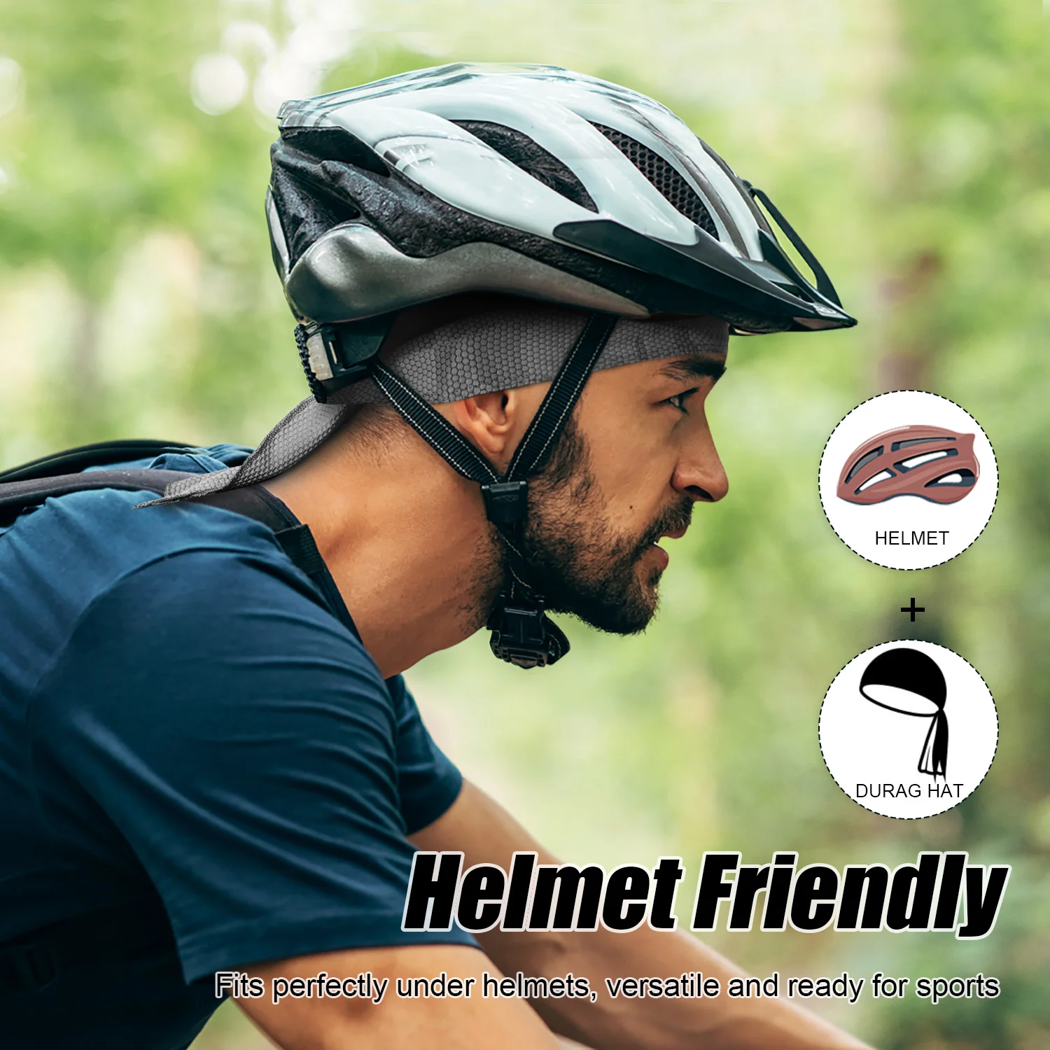 Gorros transpirables para correr, gorro suave de secado rápido, gorro de pirata, deporte, ciclismo, senderismo, Camping, pañuelo para la cabeza de Hip Hop, gorros Bandana - imagen 2