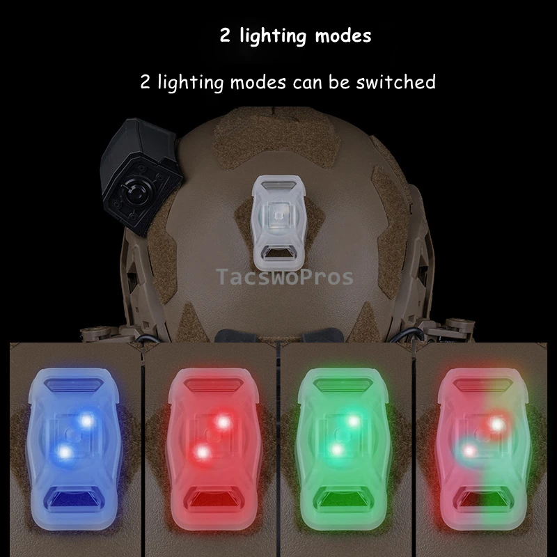 Casco deportivo Airsoft, luz azul, verde, rojo, estroboscópico IR, lámpara táctica para casco, caza al aire libre, supervivencia, seguridad, luces de señal NANO - imagen 5