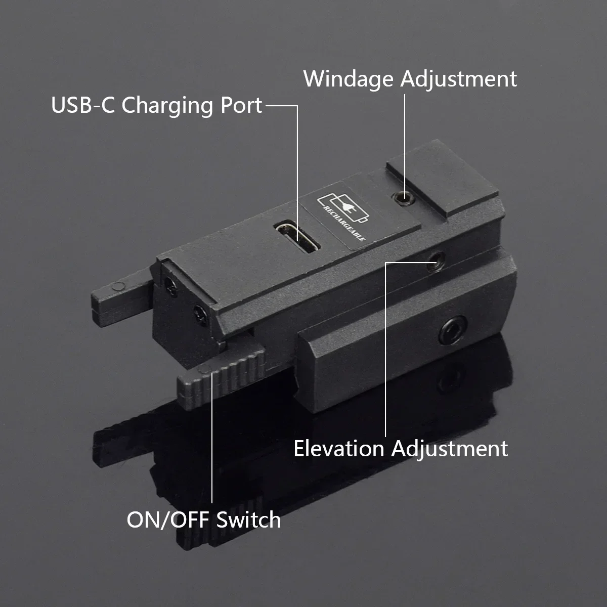 Láser de carga USB, mira de punto rojo y verde, 11mm, 20mm, pistola de mano de caza táctil G17 19, energía portátil recargable para exteriores - imagen 2