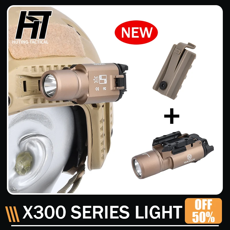 Surefir-linterna táctica X300 X300U X300V XH35, pistola de Metal, estroboscópica, iluminación LED, Arma de caza Glock G17 G19, ajuste de 20mm - imagen 2