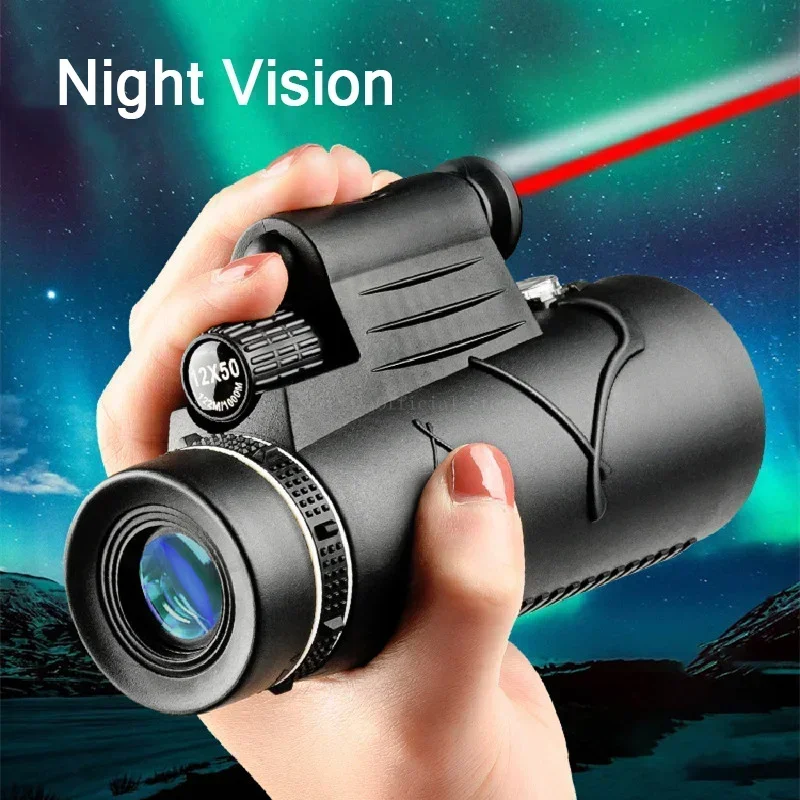Binoculares militares de gran alcance, telescopio profesional portátil, Monocular de baja visión nocturna, Zoom HD, 50x60, para caza - imagen 2