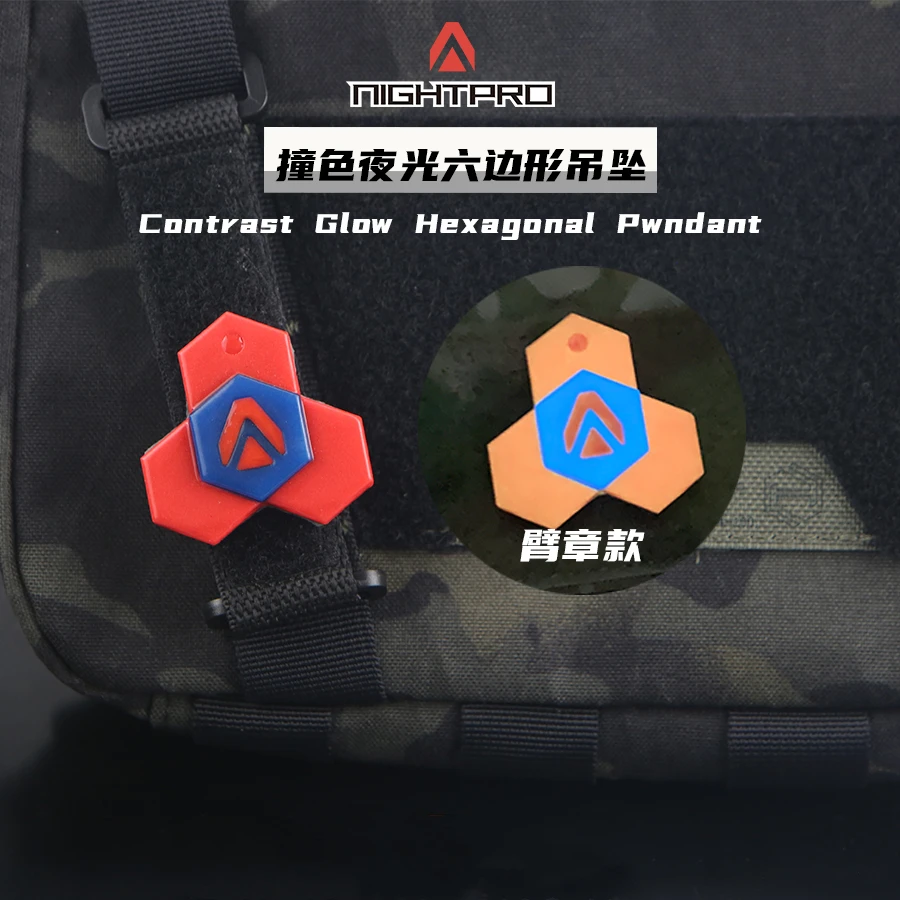 Mochila con brazalete de resina brillante, extractor de parche de gancho con colgante de cremallera hexagonal luminosa de contraste para decoración DIY - imagen 5