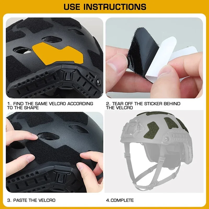 Pegatina mágica para casco de caza, parches adhesivos de gancho y bucle para casco rápido, Juego de 11 piezas, accesorios para cascos - imagen 5