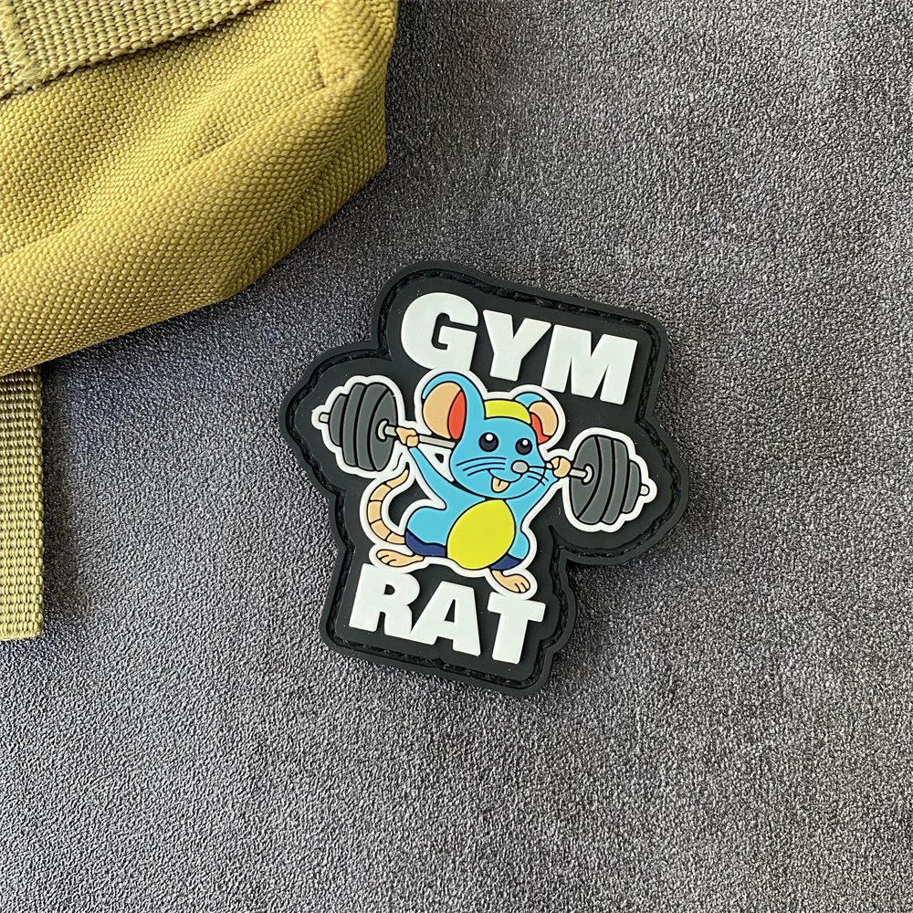 Fitness levantamiento de pesas Panda mono gancho y bucle chica Sexy levantamiento de pesas bordado parche mancuerna PVC mochila táctica pegatina - imagen 5