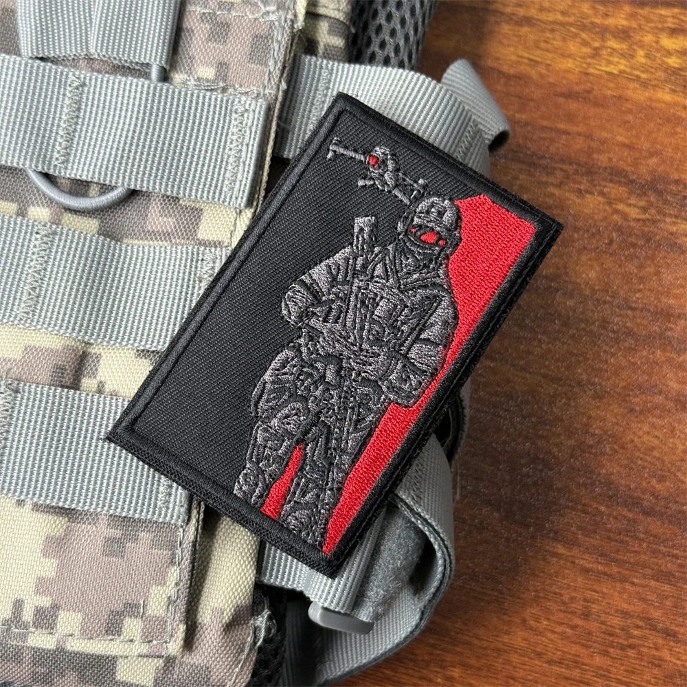 Parche táctico de moral de soldado Chevron, brazalete del ejército militar, parches de gancho y bucle bordados para ropa, pegatina para mochila - imagen 5