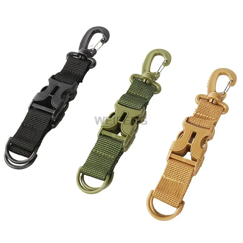 LLavero de mosquetón táctico de 1/3 piezas, gancho en forma de D, cuerda de escalada, antipérdida, hebilla colgante para acampar, accesorios militares de caza - imagen 2