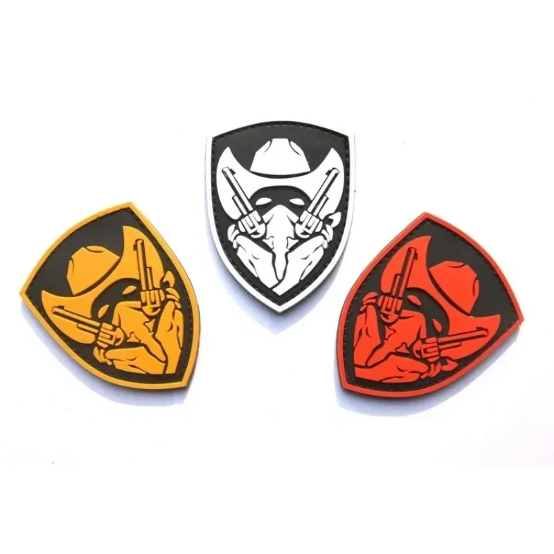 Insignia de Medalla de Honor moral de doble pistola, parches de gancho y bucle de vaquero de PVC, pegatina de decoración de mochila táctica - imagen 3