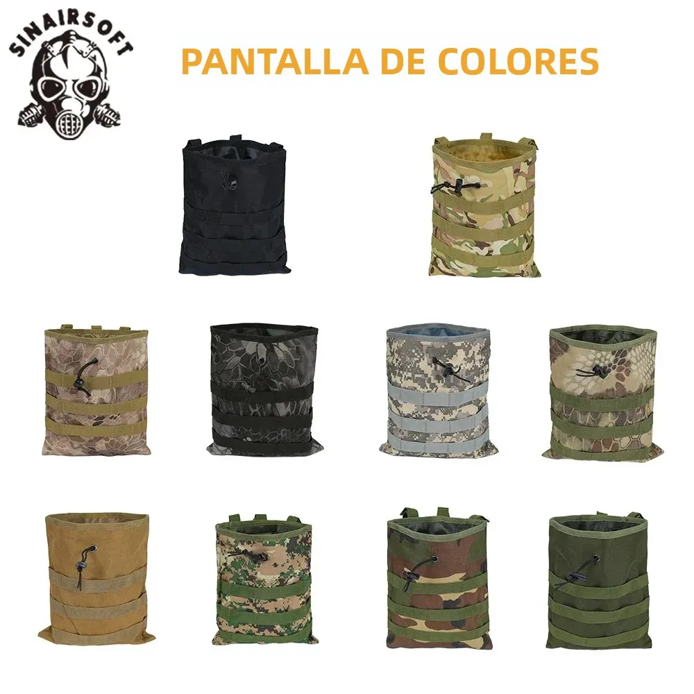 SINAIRSOFT-bolsa de basura MOLLE enrollable, bolsa de recuperación de revistas tácticas, bolsa de reciclaje Mag con cordón para exteriores, equipo de caza Airsoft - imagen 5
