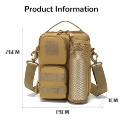 Bolsa táctica MOLLE para botella de agua con soporte hombro
