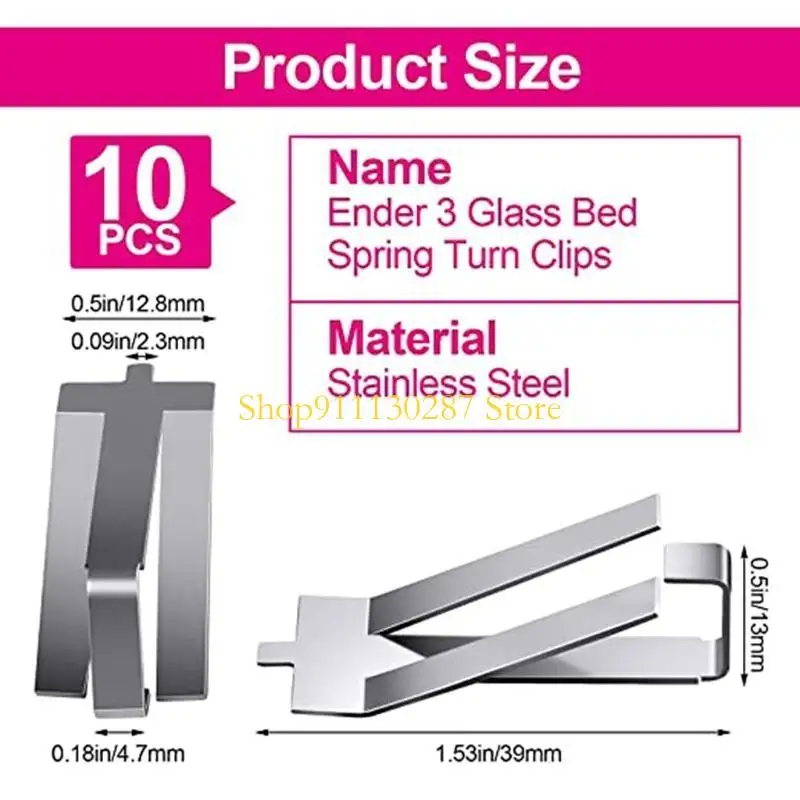 J1HC 10 Uds. Clips resorte cama vidrio para impresora 3D Ender 3 para Ender 3