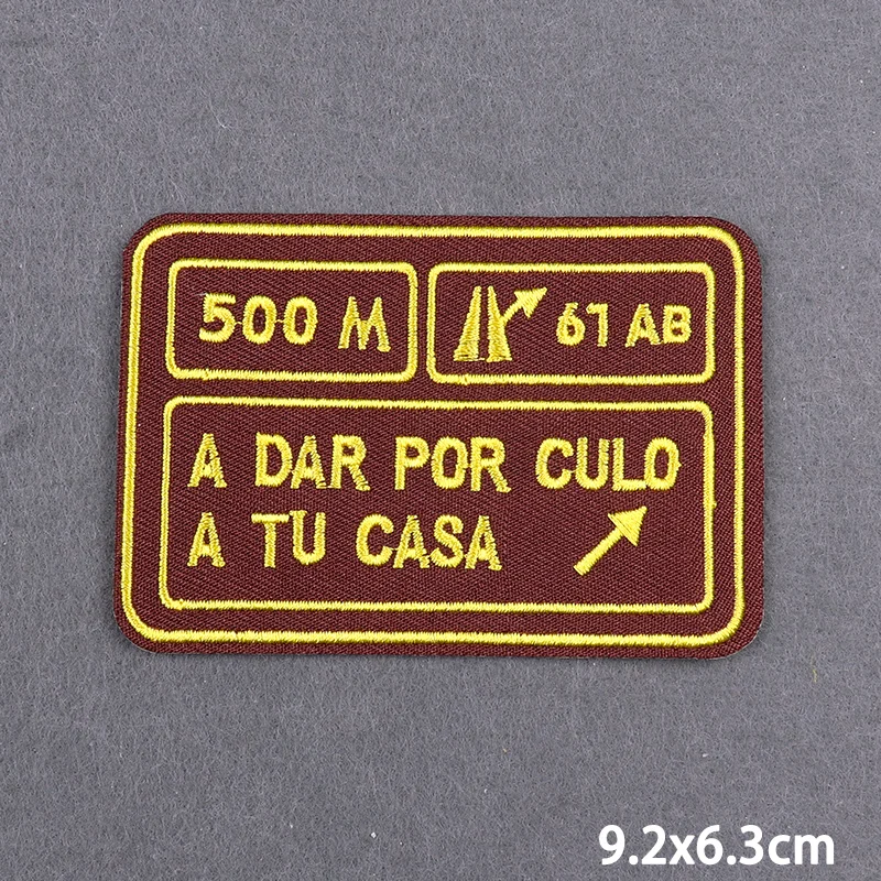 500M A DAR POR CULO A TU CASA Rode dirección parches para planchar para ropa parches bordados en ropa DIY apliques de planchado - imagen 5