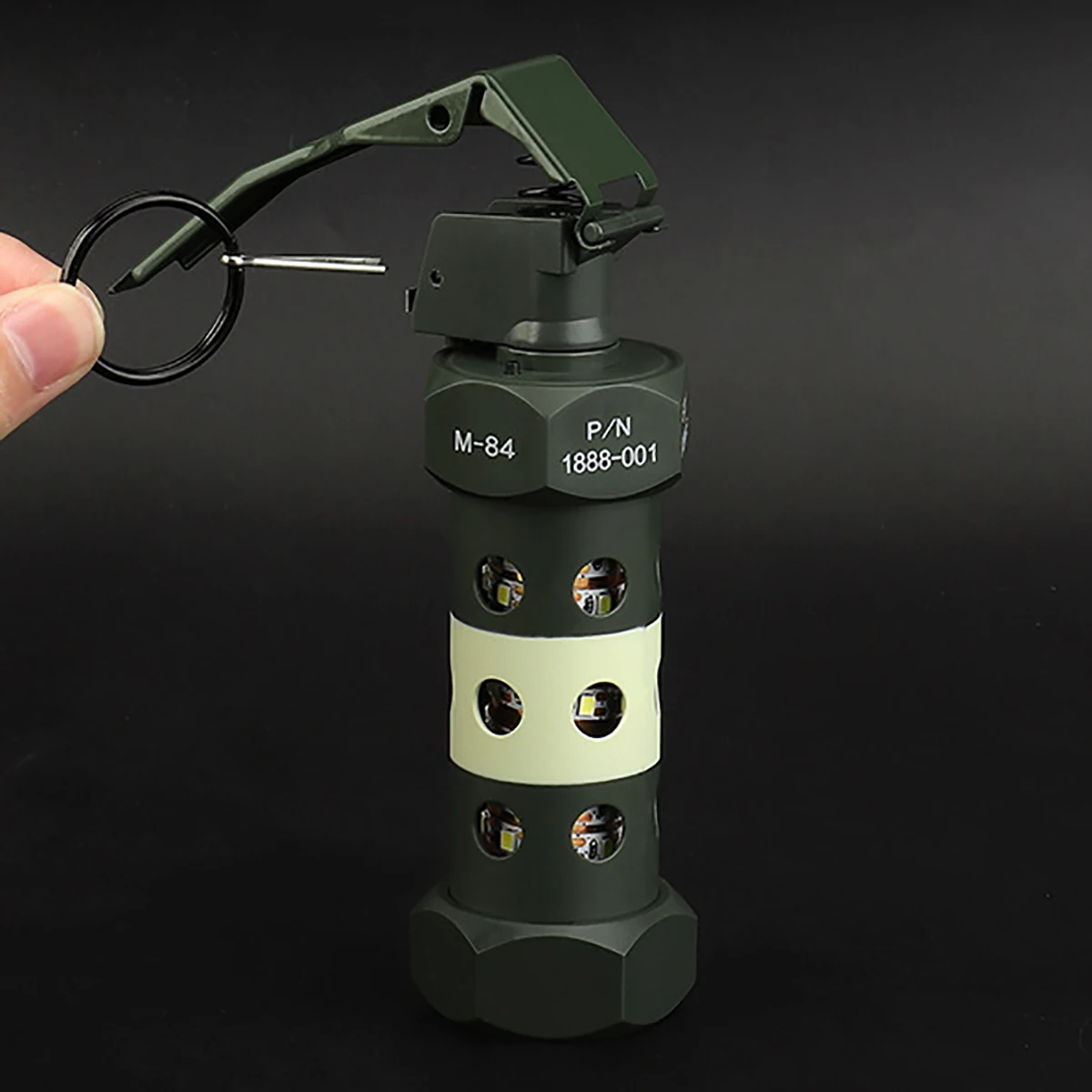 Luz táctica de Camping M84, luz LED de explosión de Granada falsa para exteriores, modelo de bomba de Flash de Granada de Airsoft para amantes militares - imagen 5