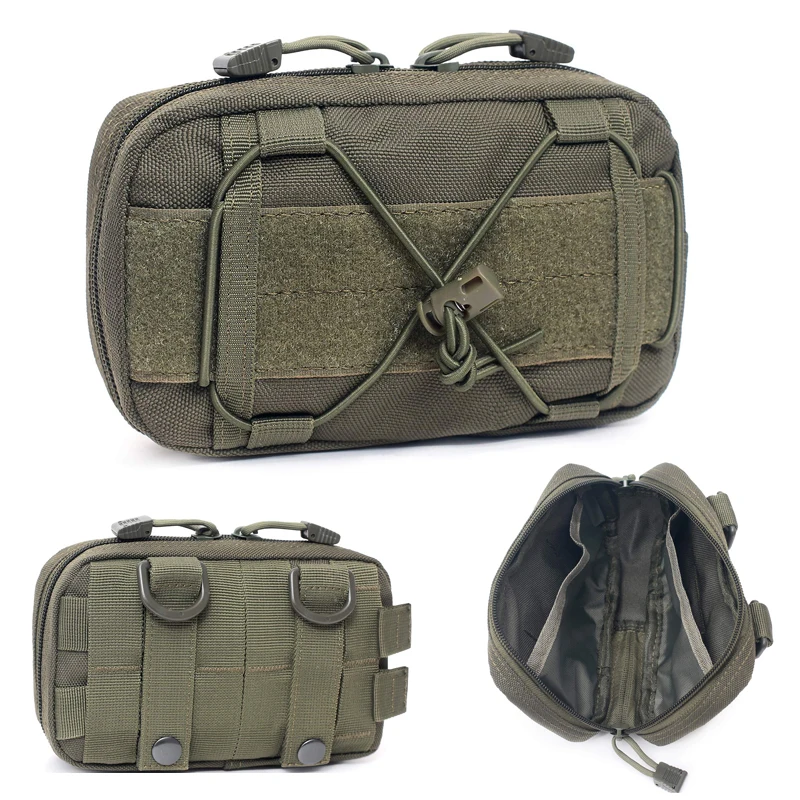 Bolsa Molle pequeña de nailon 1000D, bolsa de utilidad EDC impermeable con correa para el hombro para mochila, senderismo al aire libre, Camping