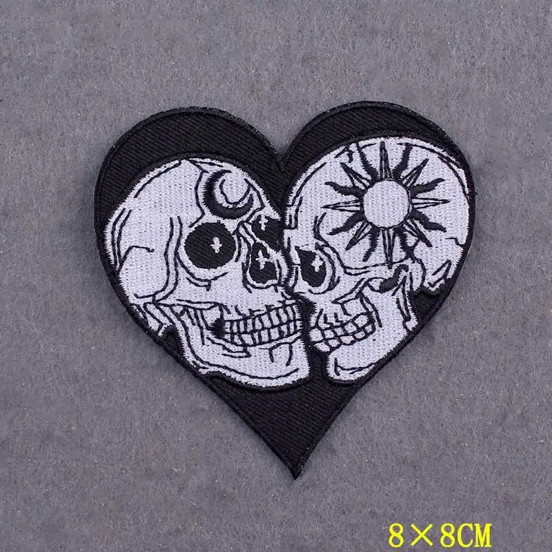 Parches bordados de rayas de calavera para ropa con plancha, parches Punk DIY, insignias de ropa en mochila - imagen 4