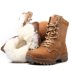 Botas de combate marrones con cremallera lateral para entrenamiento táctico