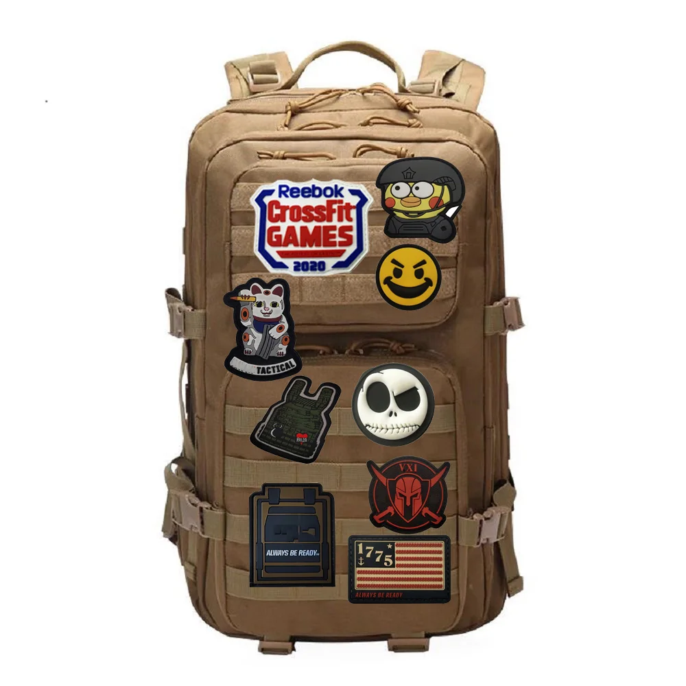 Brazalete para el pecho táctico de entrenamiento Crossfit de gran tamaño, bolsa para acampar al aire libre, parche de goma suave de PVC con parche de gancho para mochila - imagen 3