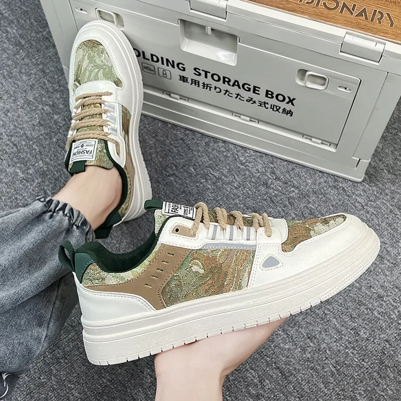 Zapatos informales de tendencia para hombre, zapatos planos, zapatillas blancas, zapatillas de ocio transpirables para hombre, calzado antideslizante, zapatos vulcanizados para hombre - imagen 2