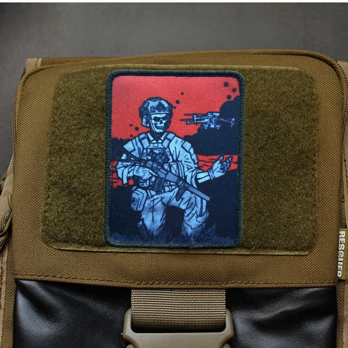 Parches tácticos de moral, insignia militar, brazalete de "Stormtrooper", estampado de esqueleto de Dron, pegatina de gancho y bucle, mochila de ropa - imagen 5