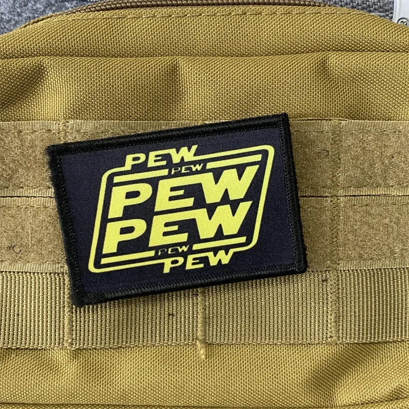 Parche con estampado de PEW, insignia de moral táctica, brazo de banda para el gancho y bucle, apliques para ropa, parches de mochila, accesorios decorativos - imagen 3