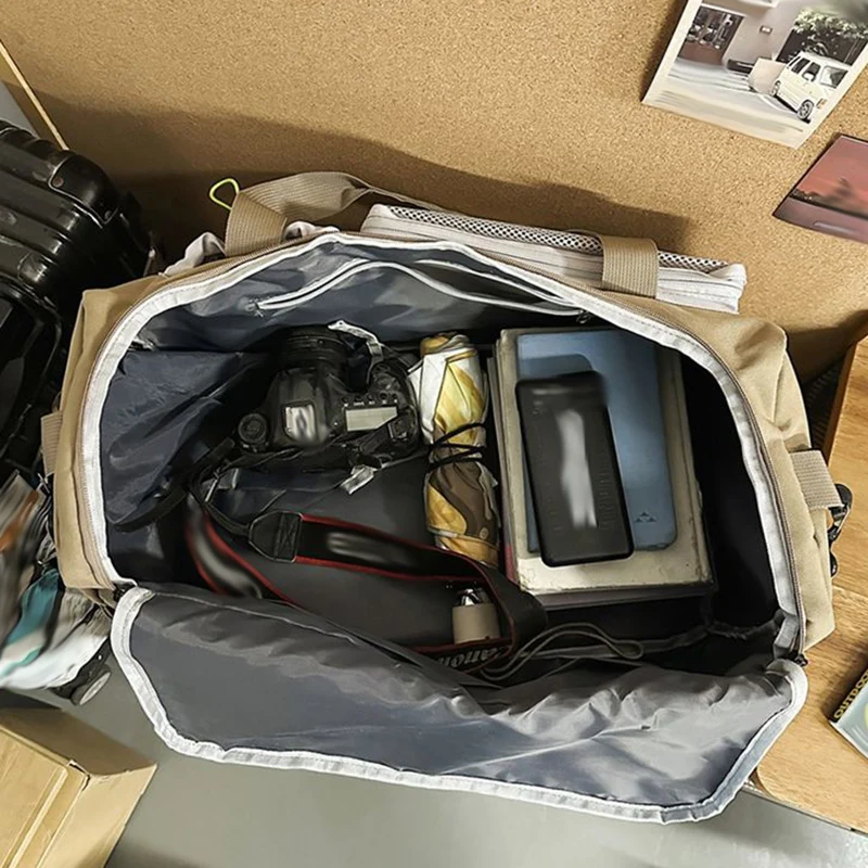 Bolsa de lona deportiva para gimnasio, bolsos húmedos y secos de viaje para mujer, bandolera de hombro para natación, Fitness, Camping al aire libre, paquete de fin de semana - imagen 5