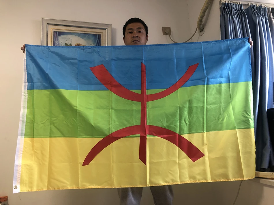 Bandera del cielo, bandera bereber de 90x150cm, poliéster de alta calidad, colgante, 3x5 pies, pancarta del norte de África, bandera amazigh para decoración del hogar