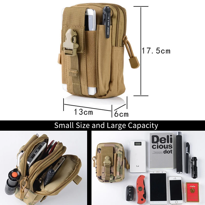 Kit de herramientas de supervivencia al aire libre, bolsa militar, paquete Oxford con múltiples bolsillos, riñonera militar, equipo de Camping, bolsa de senderismo, mochila - imagen 2
