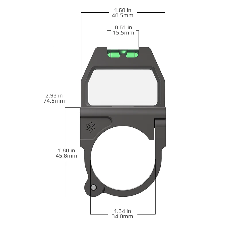 Anillo de montaje de lupa con marca de torreta de tapa rápida X-Accu 30 mm/34 mm con burbuja de nivel - imagen 5
