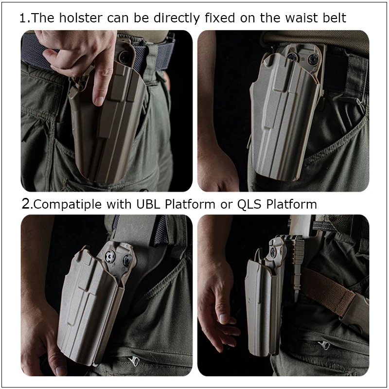 Funda táctica mano izquierda derecha para G17 20 21/H&K 45/S&W M&P 9mm/SIG P225/Grand Power/Taurus PT 840 845 - imagen 5