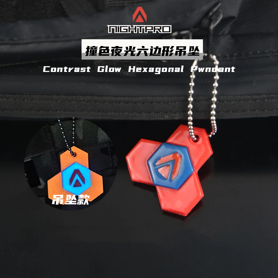 Mochila con brazalete de resina brillante, extractor de parche de gancho con colgante de cremallera hexagonal luminosa de contraste para decoración DIY - imagen 4