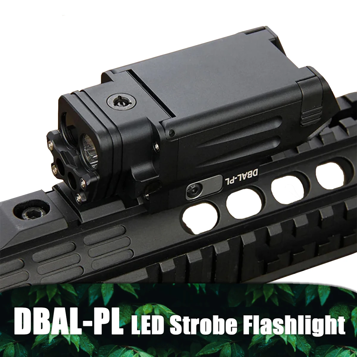 Linterna LED táctica de DBAL-PL, luz blanca estroboscópica de caza con iluminador IR para riel de 20mm, 400 lúmenes