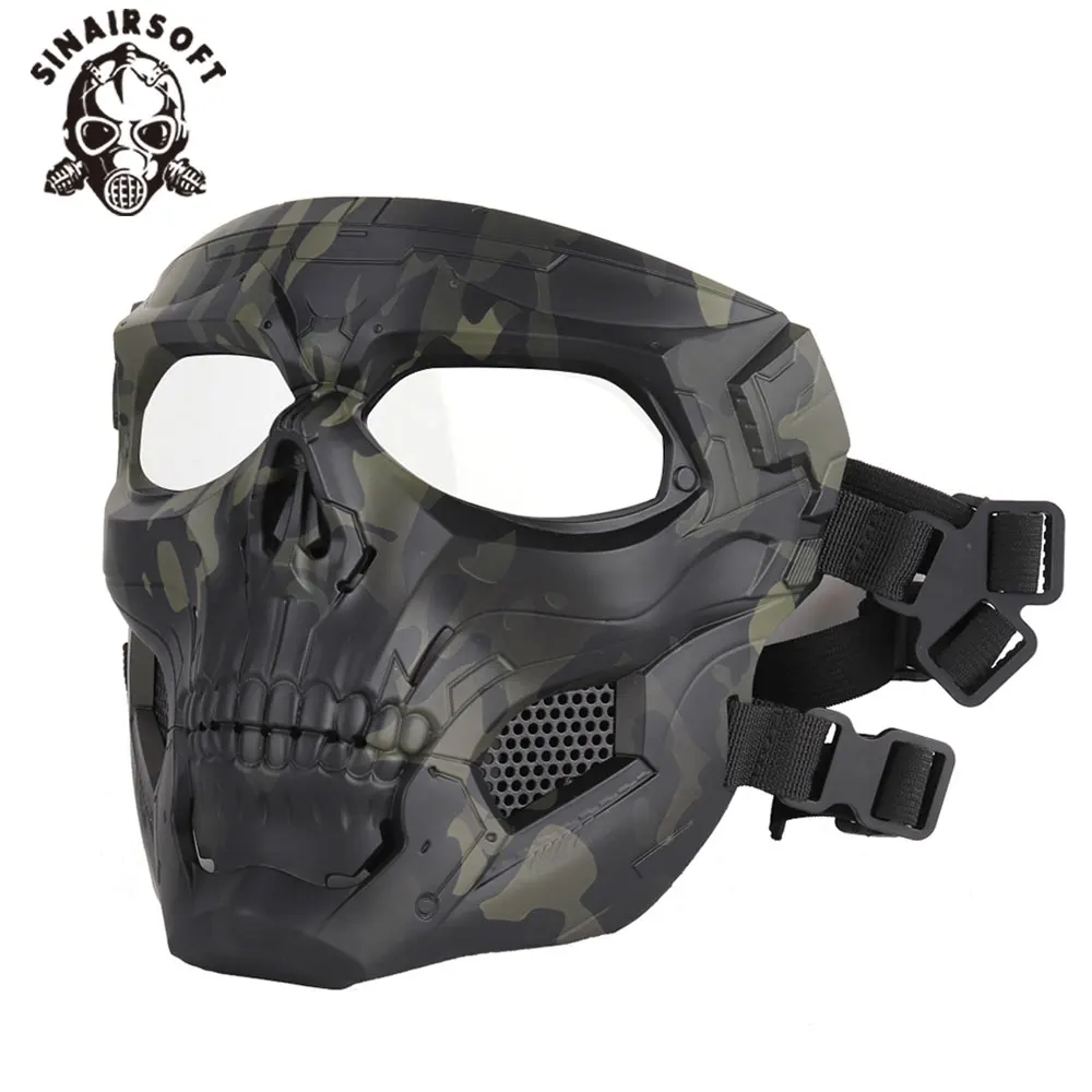 SINAIRSOFT-mascarilla táctica de Calavera, máscara militar de cara completa para Airsoft, accesorio para tiro, caza, ciclismo y Paintball - imagen 3