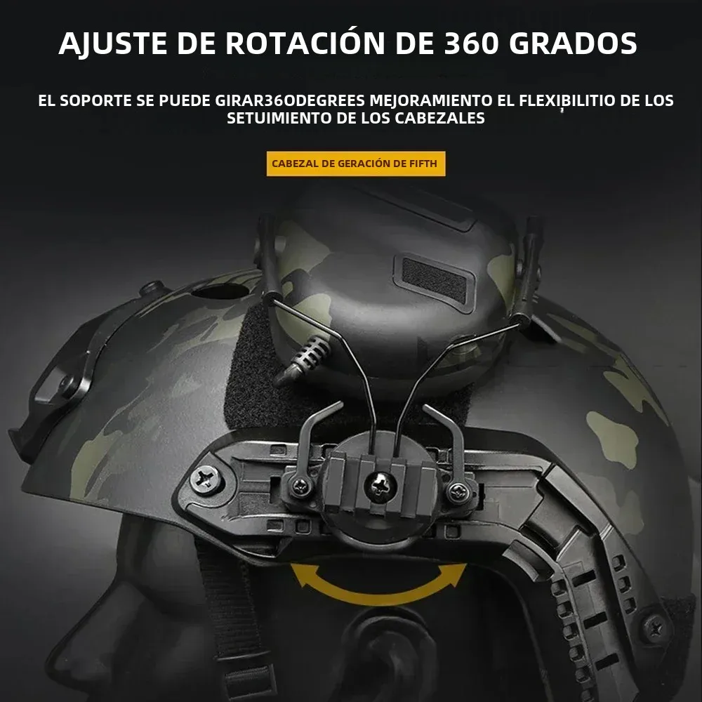 Auriculares de comunicación Airsoft Paintball CS tácticos Gen5 auriculares de combate caza tiro auriculares para rieles de casco de 19-21 Mm - imagen 3