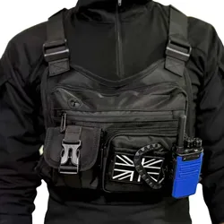 Chaleco táctico impermeable MOLLE con parche británico y hebilla D