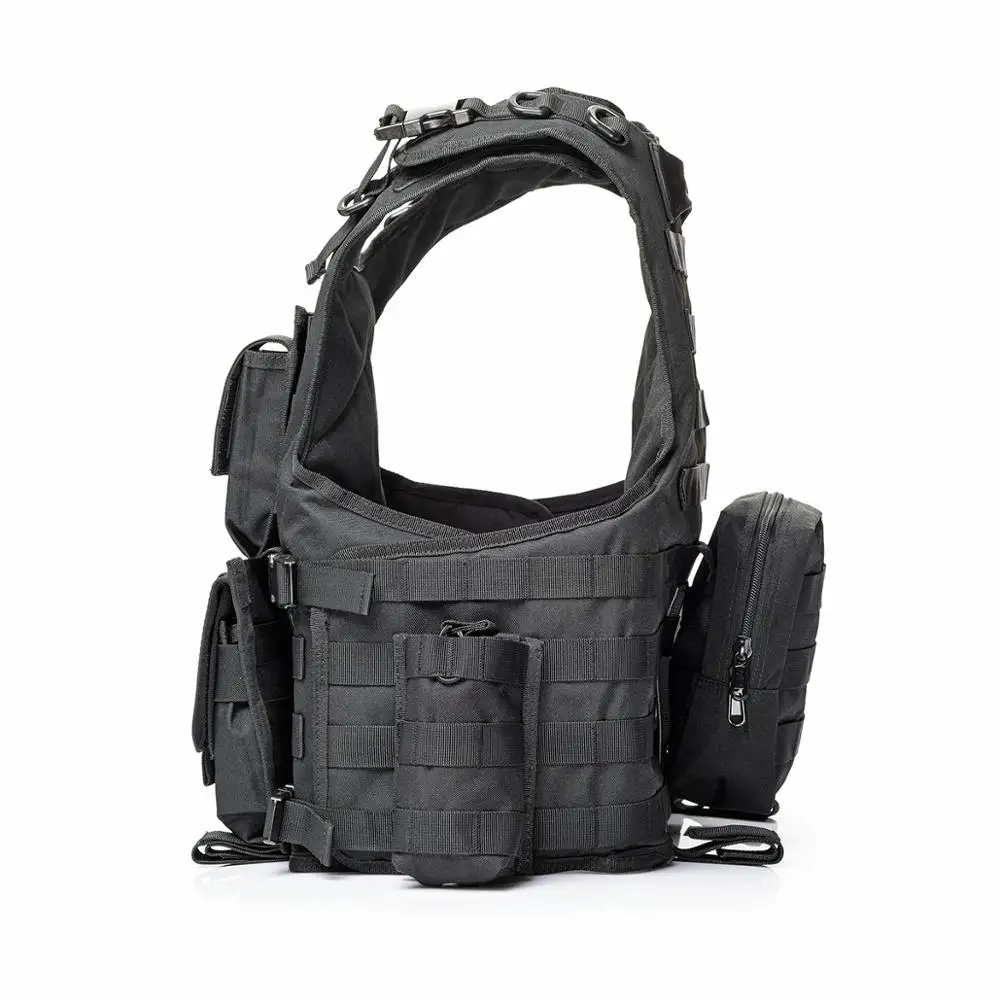 YAKEDA Chaleco táctico Camuflaje Body Armor Ropa deportiva Caza Molle A prueba de balas Negro - imagen 5