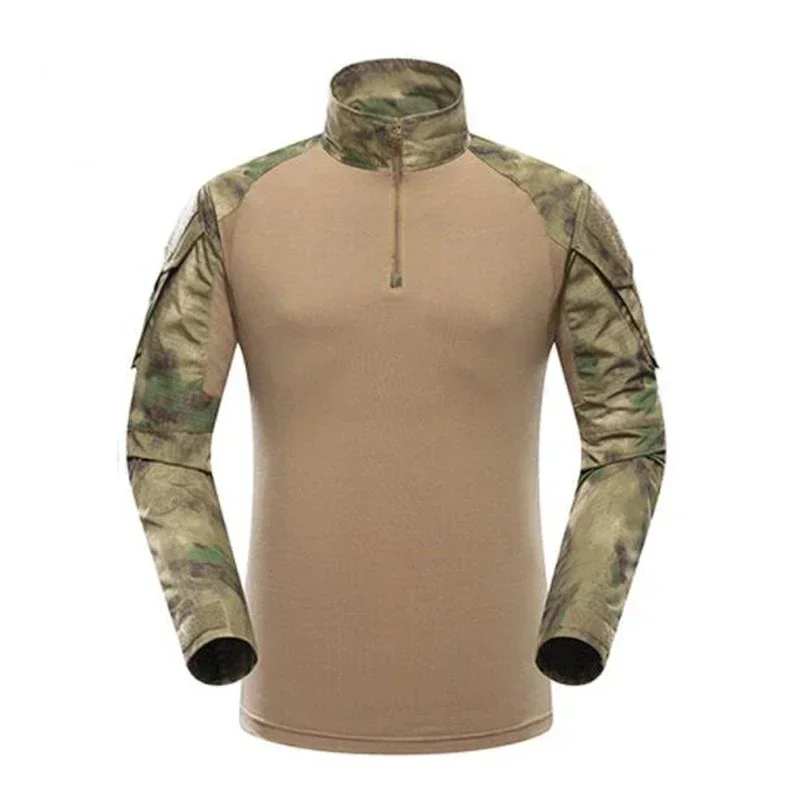 Camisa táctica de camuflaje, camiseta de combate de secado rápido de manga larga, camiseta militar de camuflaje para hombre, camisetas para caza y senderismo al aire libre - imagen 4