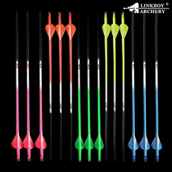 12 Uds Linkboy tiro con arco flechas de carbono columna vertebral 300 32 pulgadas 2 pulgadas paletas de plástico arco compuesto caza tiro