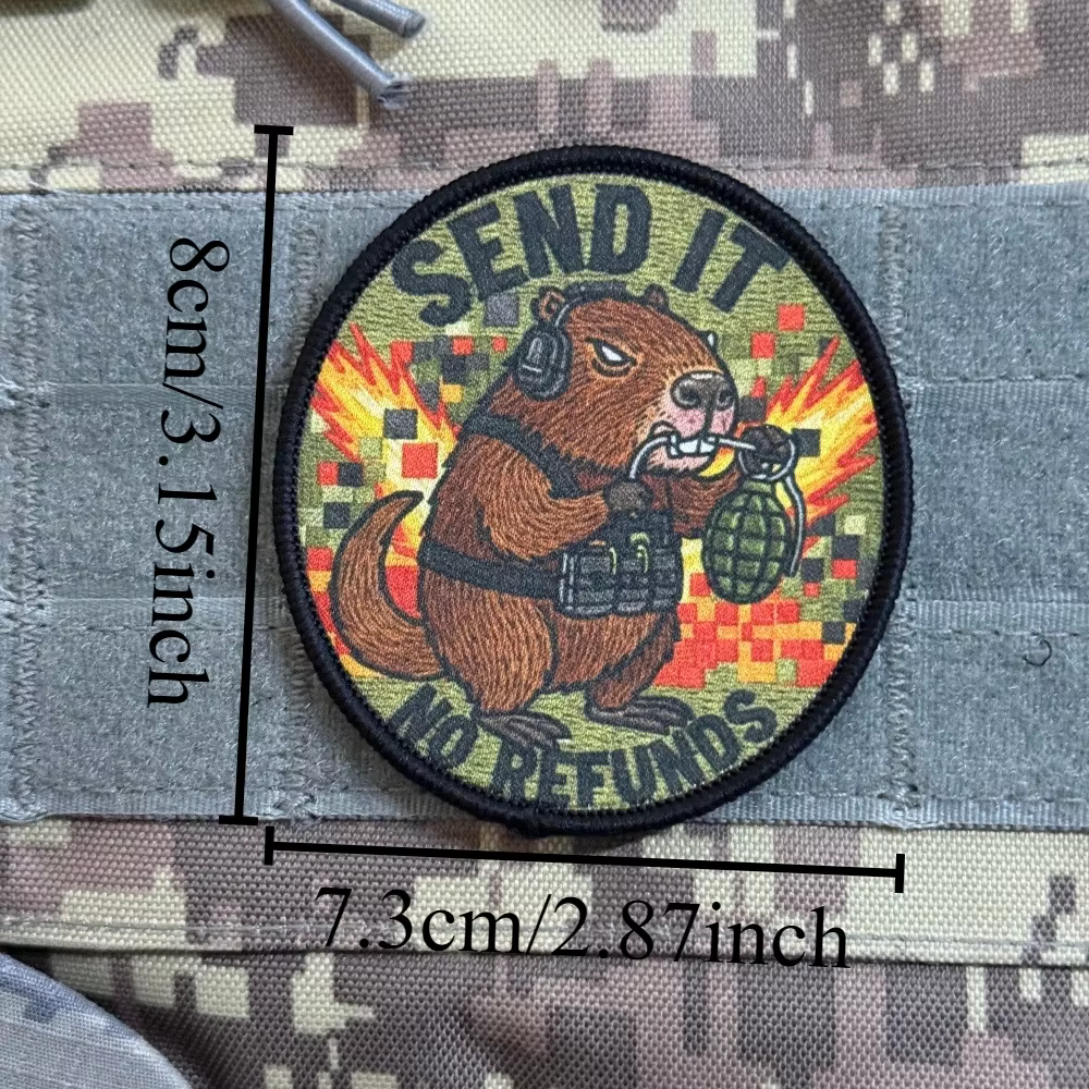 Parche táctico bordado Velcro mapache lobo oso para mochila militar - imagen 5