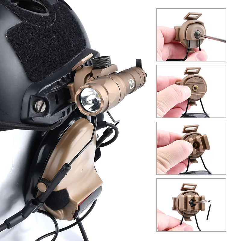 WADSN-auriculares tácticos Comta II para comunicación de caza al aire libre, auriculares de tiro Airsoft con adaptador de riel para casco Kenwood U94 PTT - imagen 3