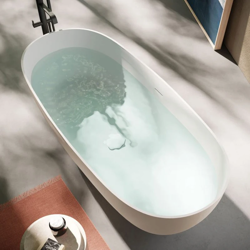 Bañera separada para familia, doble pareja, hotel, homestay, tipo ovalado, hermosa piedra artificial - imagen 5