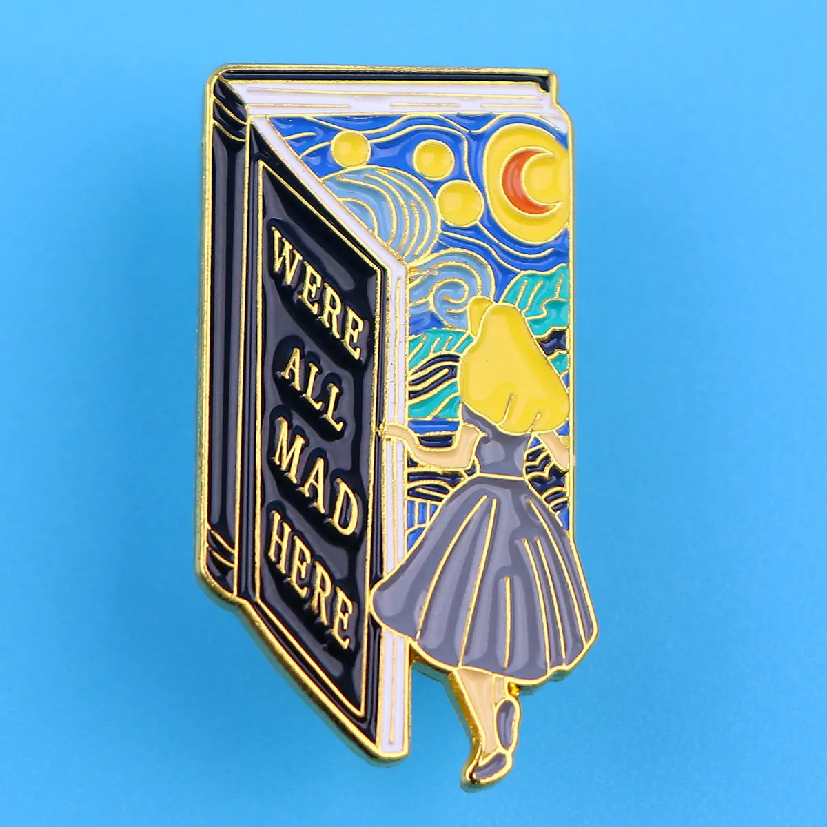 2 unids/set de alfileres esmaltados para niñas, conjunto de broche de dibujos animados, Pin de solapa de Metal con cielo estrellado, insignia, accesorios para mochila, joyería, regalos para amigos - imagen 3