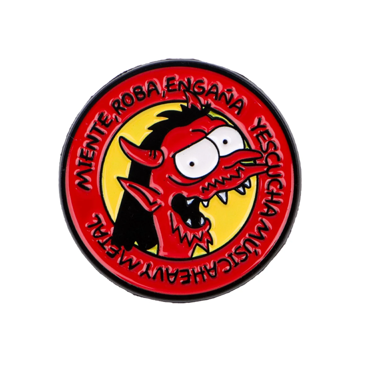 Pin esmalte diablo Miente y roba engaña – broche para mochila - imagen 2