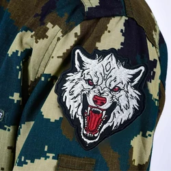Parche táctico bordado The Attacking Wolf Moral militar HookLoop