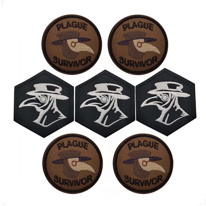 PLAGUE pájaro boca Doctor derrota plaga brazos insignia bordado gancho y bucle parche mochila moral sello parches tácticos - imagen 2