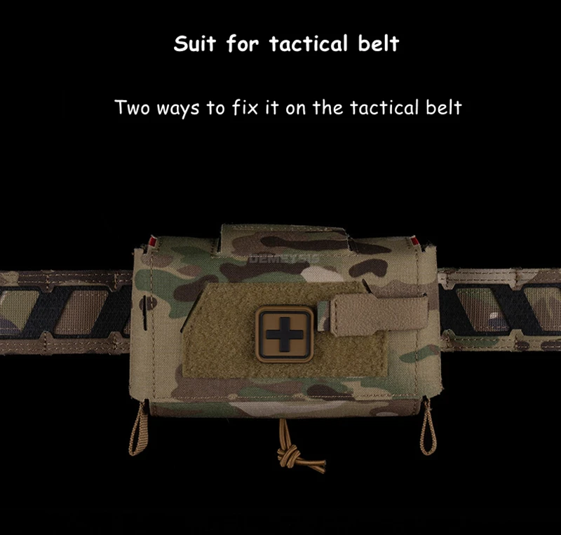 Bolsa táctica de primeros auxilios IFAK, bolsa ligera y compacta para traumatismos, diseño dividido MOLLE para caza, chaleco táctico Airsoft para exteriores - imagen 3