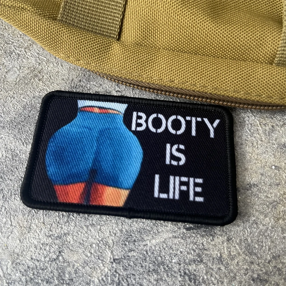 Booty Is Life Meme Fitness sentadillas divertido insignia de moral parche emblema militar brazalete táctico gancho bucle ropa mochila pegatinas - imagen 4