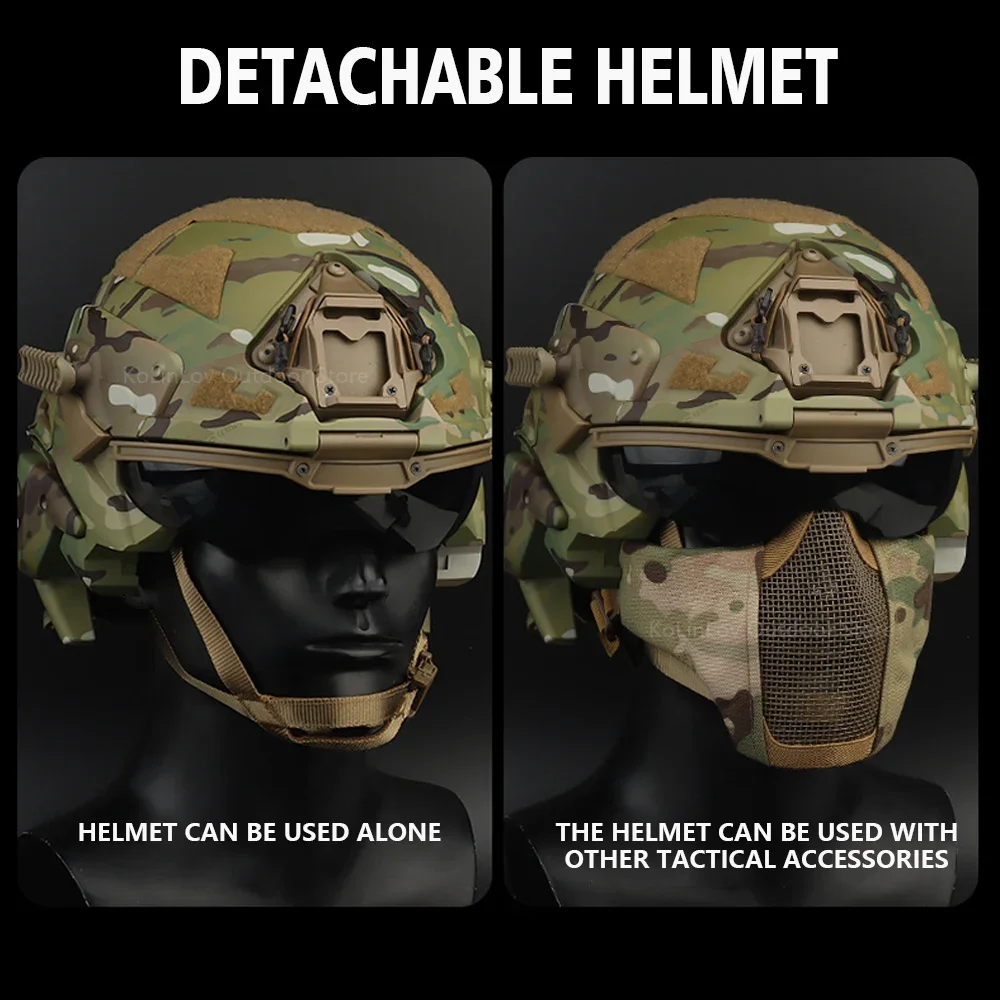 W-Ronin Casco Táctico con Comunicación Integrada y Máscara Desmontable - imagen 3